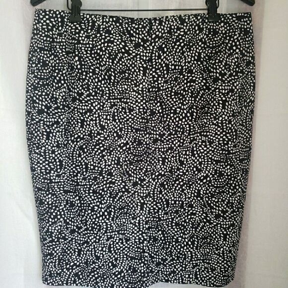 Liz Claiborne Women's Size 12 Pencil Skirt Lined Black White Cotton Blend - Picture 5 of 10